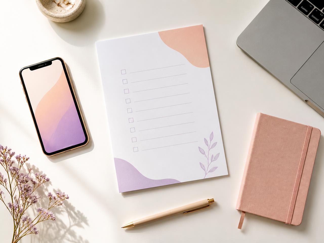 Materiais do Prompt Master organizados sobre a mesa